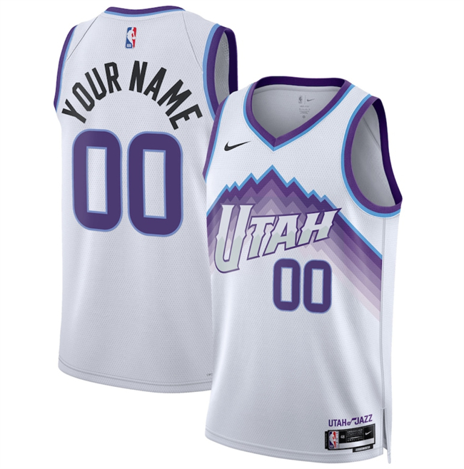 Men's Utah Jazz Active Player Custom White 2025 Association Edition Stitched Basketball Jersey